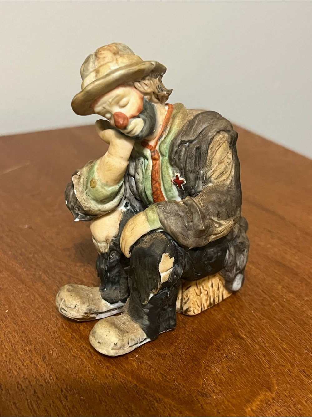 Flambro Emmett Kelly Miniature Collection Ceramic Clown Figurine Signed